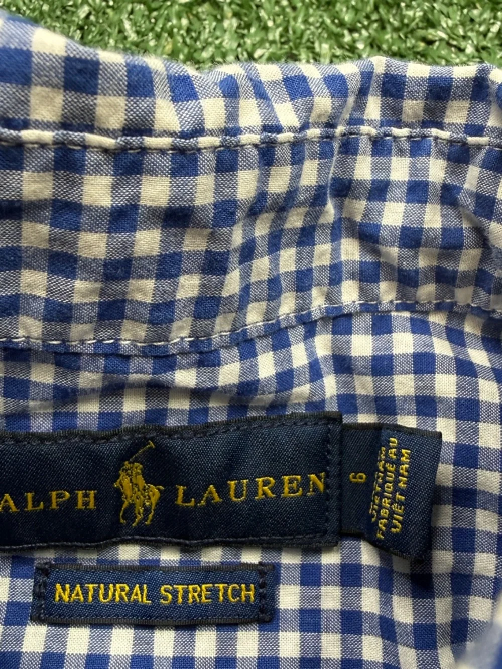 Polo Ralph Lauren Button Up Toddler Size 6T Blue Checkered Long Sleeve